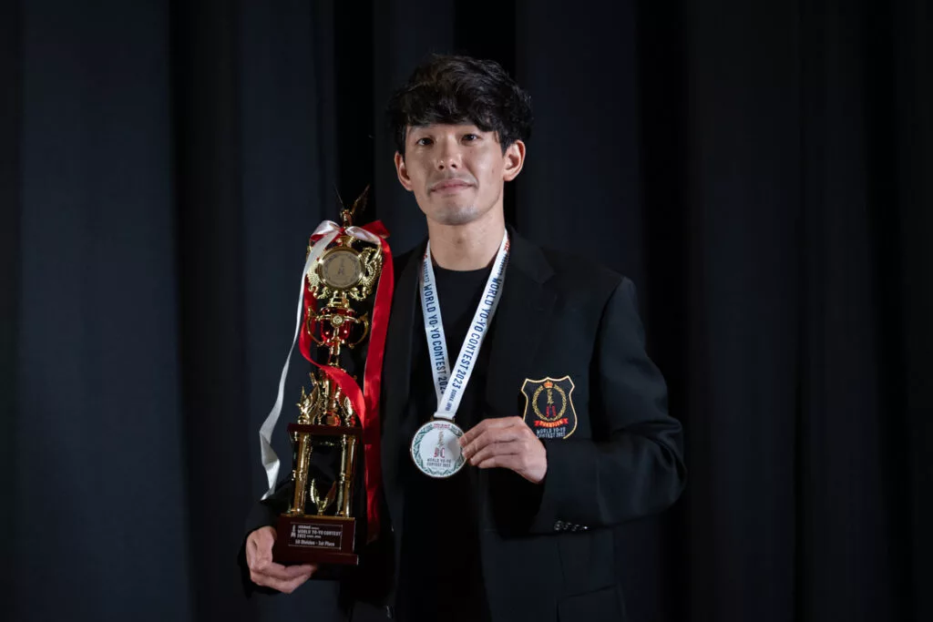 Sora Ishikawa competing in the 5A division at the 2023 World Yo-Yo Contest in Osaka, Japan.