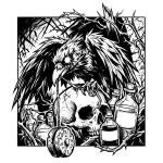 Raven & Skull Sticker